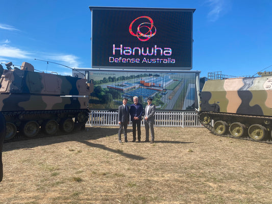 EDEA attend the Hanwha groundbreaking ceremony at Avalon Airport on 8th April 2022